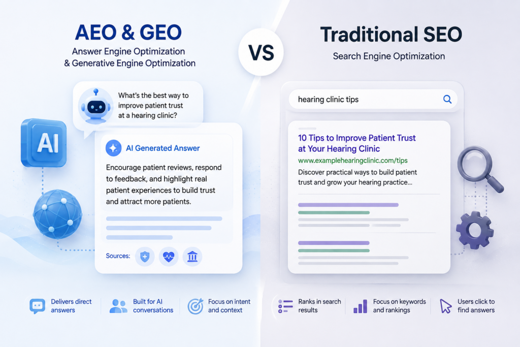 AEO and GEO vs Traditional SEO​